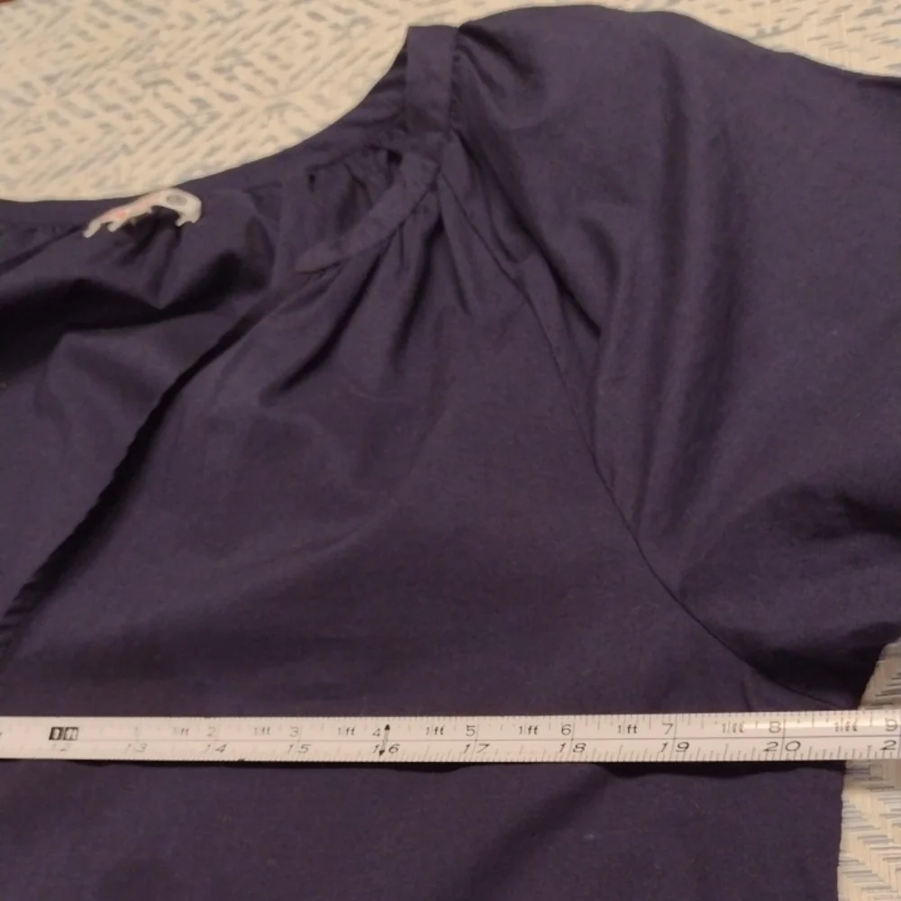 Sundry 100% Cotton Navy Midi Dress with Red and Blue Accents Boho BohemianCasual - Picture 7 of 12